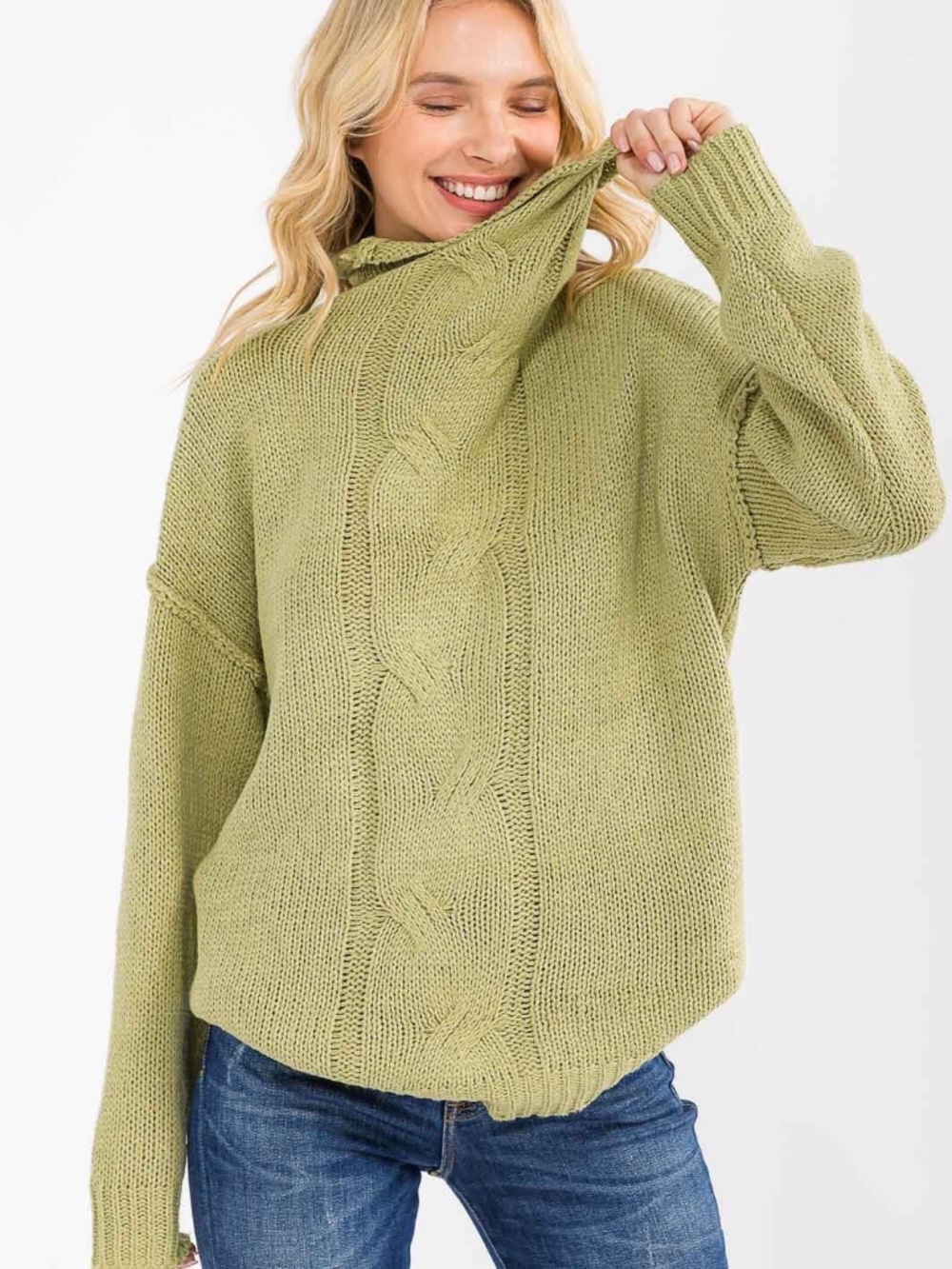 "Miracle" Women's Long Sleeve Turtleneck Knit Pullover Sweater